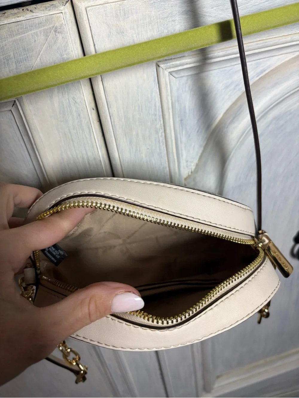 Michael‎ Kors Cream Logo Jet Set Glam Small Crossbody Bag Preppy Everyday